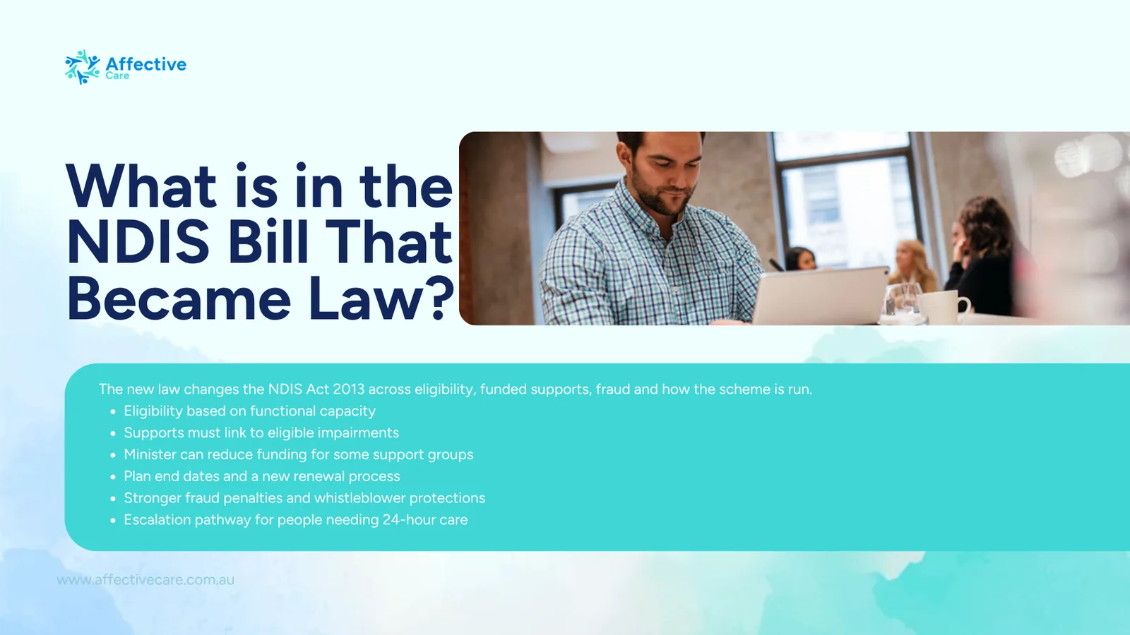 Infographic: what is in the NDIS bill that became law, including eligibility, fraud and plan changes