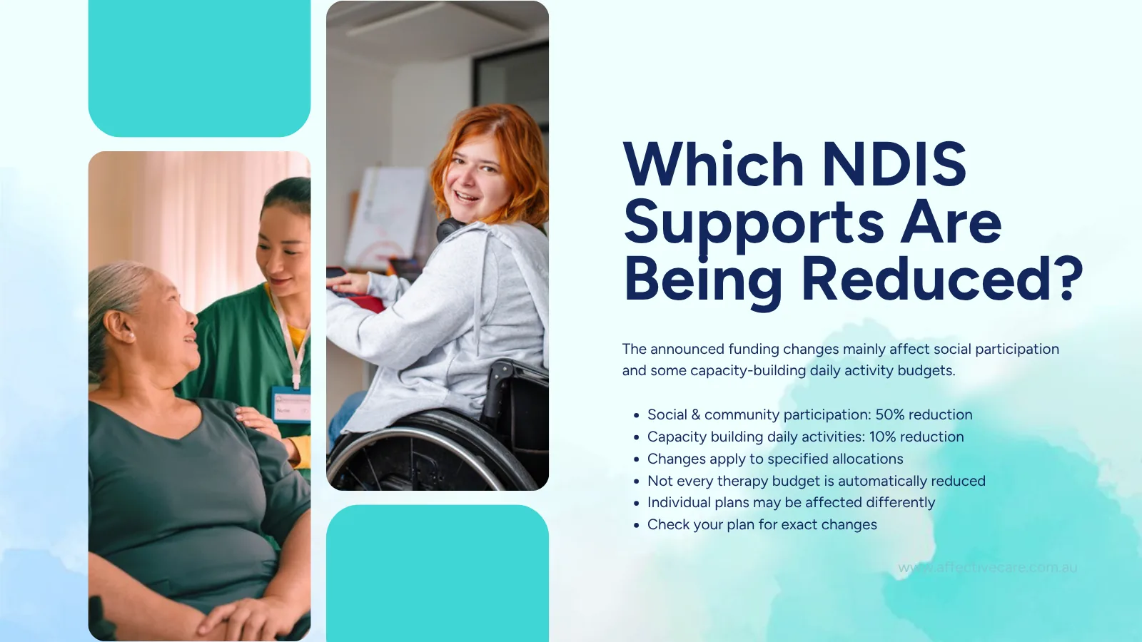 Which NDIS supports are being reduced: social and community participation and capacity building daily activities budgets