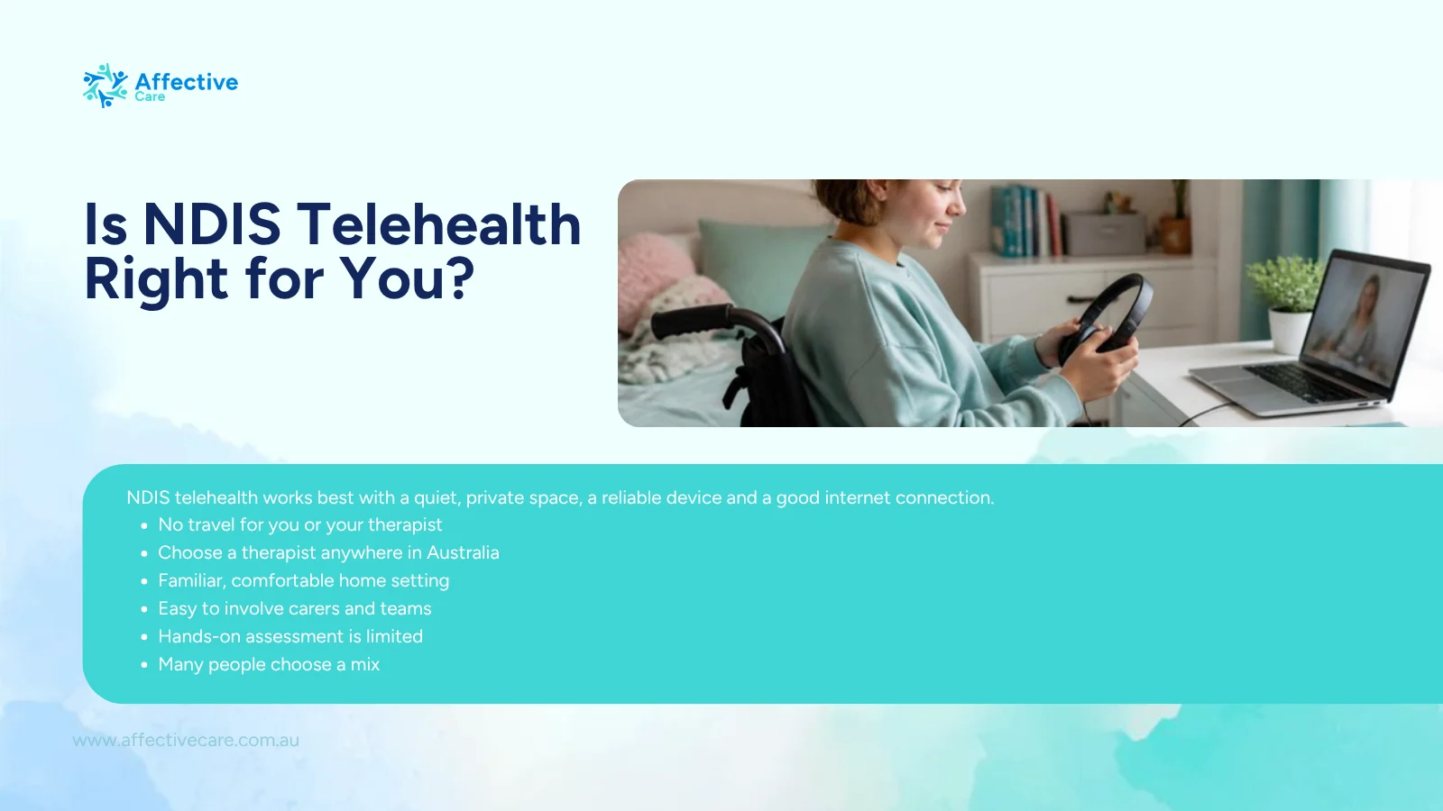 Is NDIS telehealth right for you: teenager setting up a laptop and headphones for online therapy