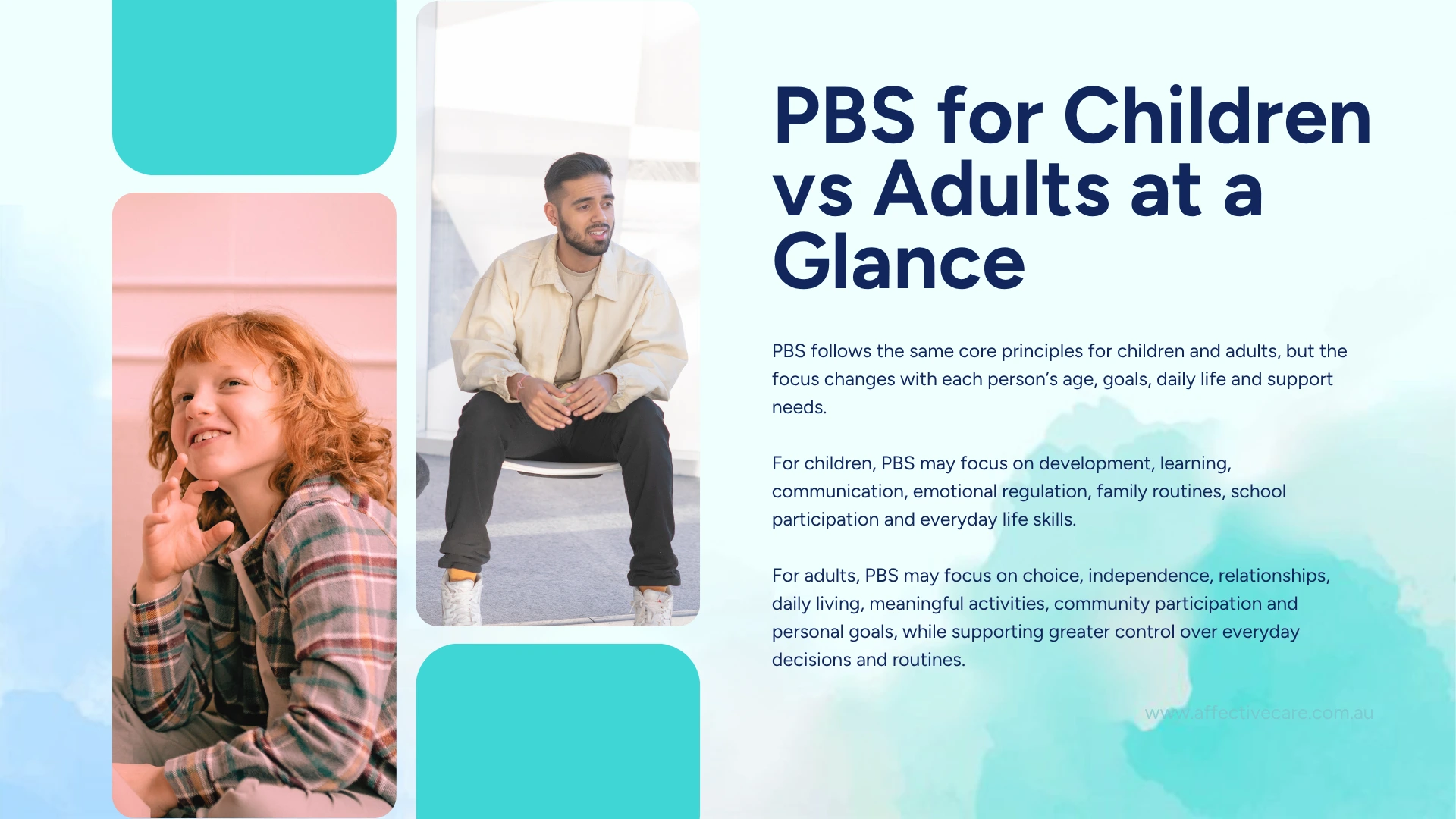 PBS for children vs adults at a glance